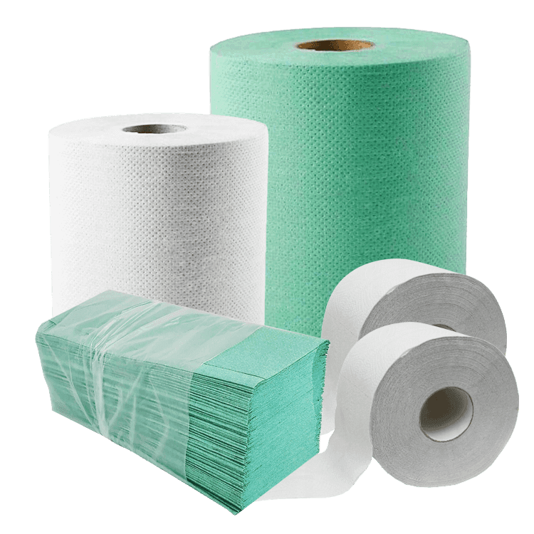 Papiery higieniczne, papiery toaloetowe, czyściwa papierowe, ręczniki papierowe